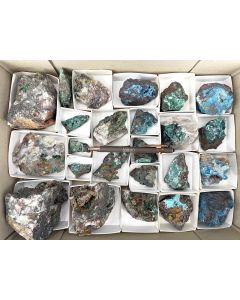 Shattuckit, Malachit, Brochantit xx; Mesopotamia Mine, Khorixas, Namibia; 1 Steige; Unikat