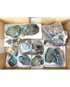 Shattuckit, Chrysokoll, Brochantit xx; Mesopotamia Mine, Khorixas, Namibia; über 7 kg; 1 Steige; Unikat