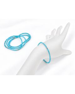 Bracelet, apatite + real silver sphere, 2-3 mm spheres; 1 piece