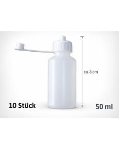 Pipettenfläschchen, Dosierflasche, Spritzflasche, Abtropfflasche 50 ml (10 Stück)