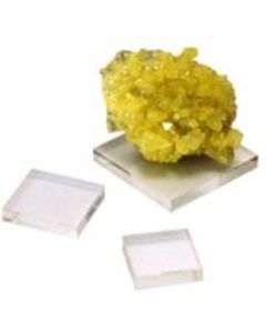 Acrylic squares 1.2 x 1.2 x 0.25 inch, clear, box of 100 pieces.