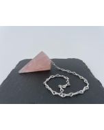 Pendulum; rose quartz, approx. 35 x 25 x 25 mm; 1 piece
