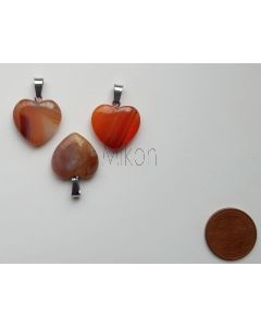 Edelstein Anhänger; Herz, Karneol, ca. 2 cm; 1 Stück