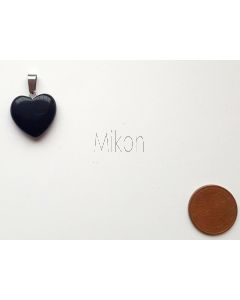 Edelstein Anhänger; Herz, Onyx, ca. 2 cm; 1 Stück