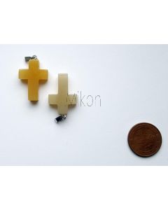 Edelstein Anhänger; Kreuz, Citrin (Golden Healer), ca. 2,5 cm; 1 Stück