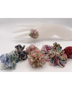 Blütenringe aus Textil, 10 Sets mit 12 Stück verschiedenen 