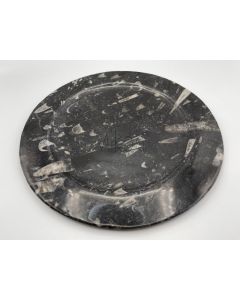Orthoceras-Teller, rund, schwarz, ca. 25 cm, 1 Stück
