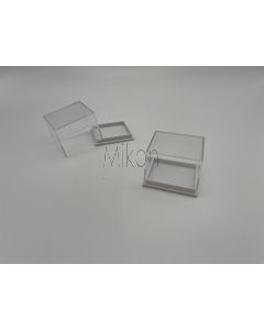 Kleinstufendose, Acryldose, T4H; weiß, 41 x 35 x 32 mm; 100 Stück