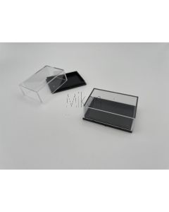 Kleinstufendose, Acryldose, T6L; schwarz, 59 x 41 x 21 mm; 10 Stück