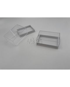 Kleinstufendose, Acryldose, T8H; weiß, 80 x 55 x 32 mm; 50 Stück