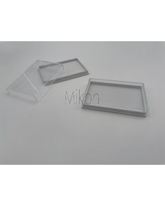 Kleinstufendose, Acryldose, T8L; weiß, 80 x 55 x 12 mm; 10 Stück