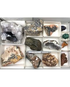 Mineralien gemischt; Gerd Tremmel Sammlung, Marokko, Nr.3254; 1 Steige