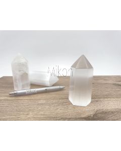 Selenit, weiß, Kristallspitze, poliert, 8 bis 10 cm, 1 Stück