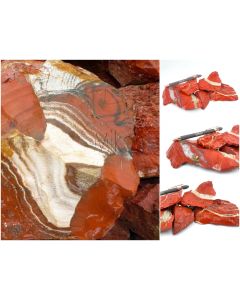 Jaspis; mit Quarz-Adern, rot, Südafrika; 10 kg