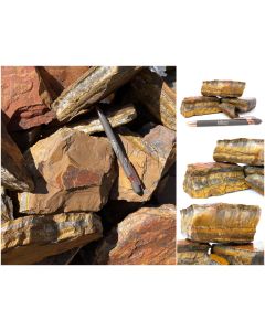 Tigerauge mit Bergkristall; Südafrika; 10 kg