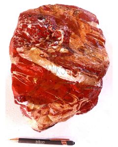 Jaspis; mit Quarz-Adern, rot, Südafrika; 12,5 kg