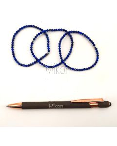 Armband, Lapis Lazuli und Echtsilberkugel, 3 mm Kugeln, facettiert, 1 Stück
