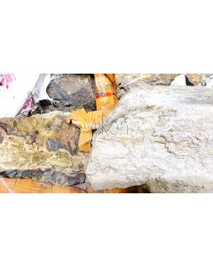 Fossiles (versteinertes) Holz mit grünem und gelbem Opal; roh; Garut, Java, Indonesien; 100 kg