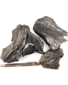 Fossiles, versteinertes Holz, mit Quarz xx; Java, Indonesien; 1 kg