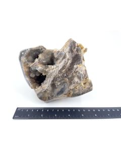 Chalcedon schwarz, braun; drusig, poliert; Indonesien; Einzelstück 1,2 kg