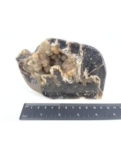 Chalcedon schwarz, braun; drusig, poliert; Indonesien; Einzelstück 510 g