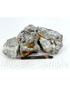 Jaspis, gemasert, blau-grau, grün; Indonesien; 1 kg