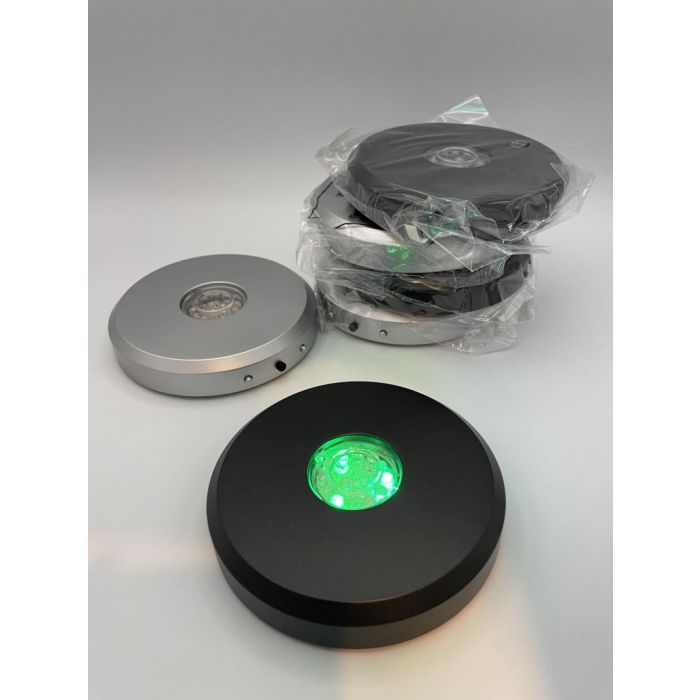 LED Untersetzer; rund, silber, mit 15 LED´s; 1 Stück - Mikon-Online Shop
