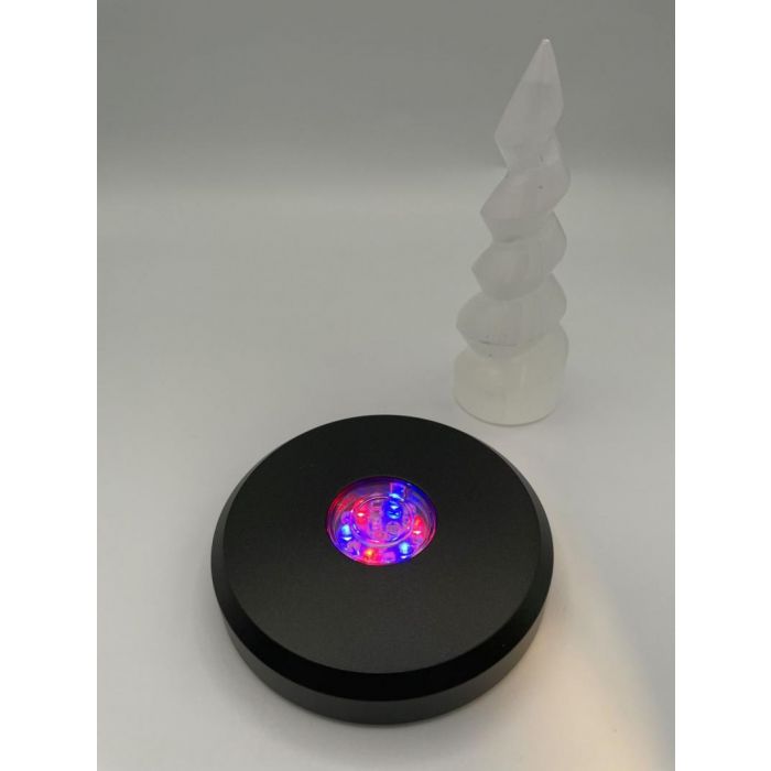 LED Untersetzer; rund, schwarz, mit 15 LED´s; 10 Stück - Mikon-Online Shop