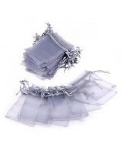 Schmuckbeutel Organza grau 100 Stück
