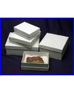 8,75 x 6,25 x 1,88 cm Schmuckkartondosen "cotton lined" für Mineralien und Schmuck, mit Einlage und Deckel. Karton mit 100 Stück