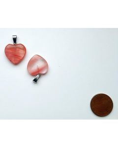Edelstein-Anhänger (Kettenanhänger) Herz 20mm, Eisenkiesel - Hämatoid Quarz, 1 Stück