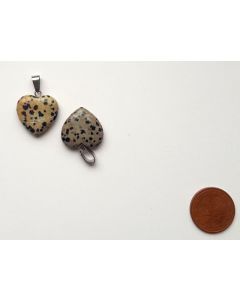 Edelstein-Anhänger (Kettenanhänger) Herz 20mm, Leopardenjaspis, 1 Stück