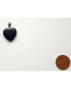 Edelstein-Anhänger (Kettenanhänger) Herz 20mm, Onyx, 1 Stück
