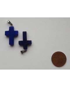 Anhänger, 2,5 cm (Kreuz mit Öse), 1 Stück, Lapis-Lazuli