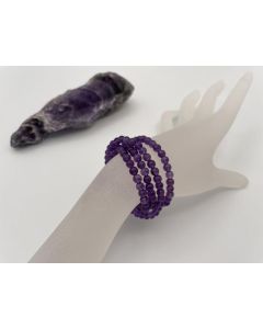 Armband, Amethyst, 6 mm Kugeln, 1 Stück