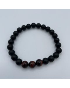 Armband für Herren, Lava, glatt, 8 mm Kugeln, 1 Stück