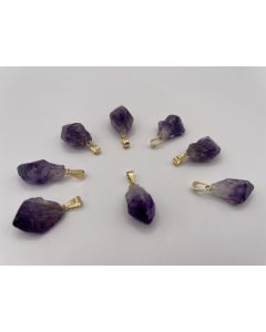 Amethyst-Kristall mit Öse, golden, 1 Stück