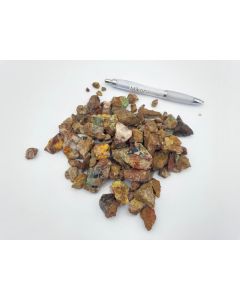 Rongibbsit, Wickenburgit, Raygrantit, Creaseyit, Fornacit etc., Evening Star Mine, AZ, USA, 1 Beutel Minimining