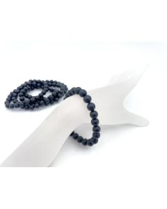 Bracelet, onyx, matte, 8 mm spheres, 1 piece
