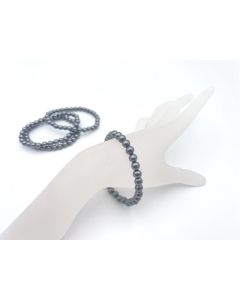 Armband, Hämatit, 6 mm Kugeln, 1 Stück