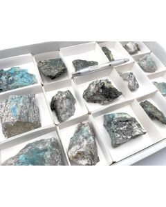 Carbonate cyanotrichite xls; Wannigletscher, Binntal, Switzerland; 1 flat 