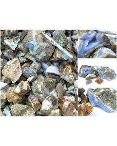 Blue layer agate "Blue Lace"; Jombo, Malawi; 10 kg