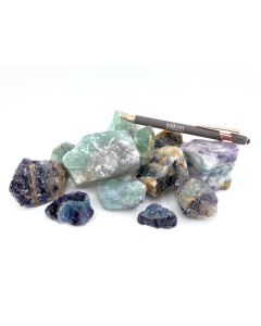 Fluorit; Regenbogenfluorit, bunt, Schleifware, Uis, Namibia; 1 kg