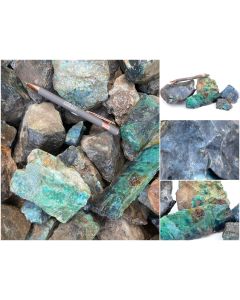 Blauer Chalcedon (Calzedon) mit Malachit; Bolivien; 10 kg