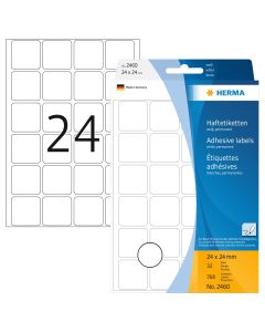 adhesive labels for MM-boxes, 24 x 24 mm, Made in Germany (!)