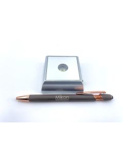 LED Base; angular, silver, with 2 LED's; 10 pieces