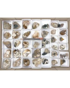 Aegirine xls, Feldspar xls, Smoky Quartz xls; Mt. Malosa, Zomba, Malawi; 1 unique flat (390)