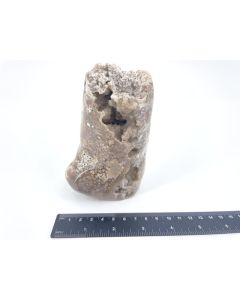 Chalcedon braun, weiß; drusig, poliert; Indonesien; Einzelstück 630 g