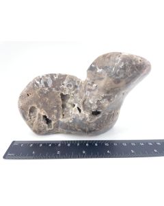 Chalcedon braun, weiß; drusig, poliert; Indonesien; Einzelstück 550 g