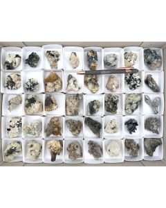 Aegirine xls, Feldspar xls, Smoky Quartz xls; Mt. Malosa, Zomba, Malawi; 1 unique flat (490)